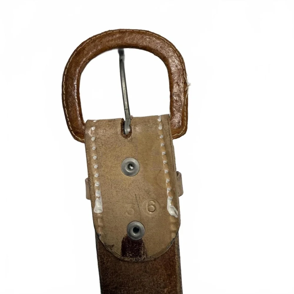 Unisex Handcrafted Leather Belt with Detailed Pattern size‎ 36